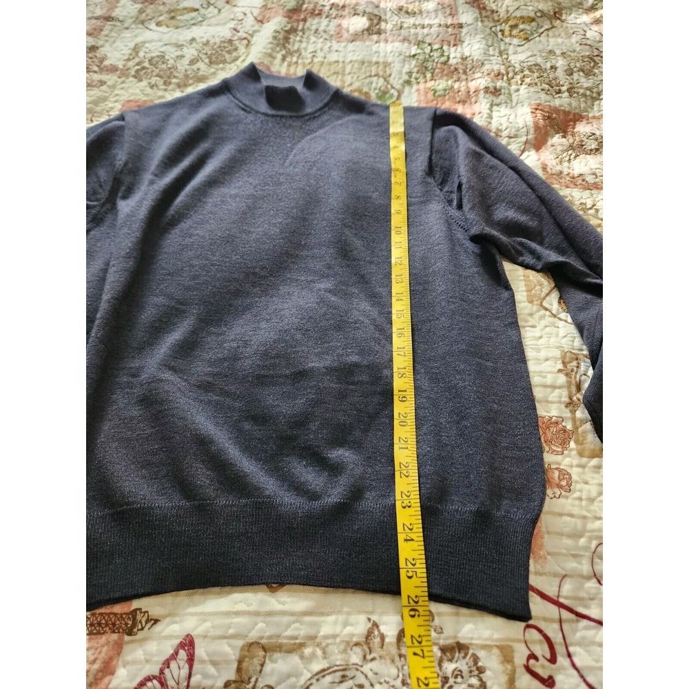 Vintage Jos. A. Bank Men's Merino Extrafine Wool Sweater Made In Italy Gray Sz M - Picture 4 of 6